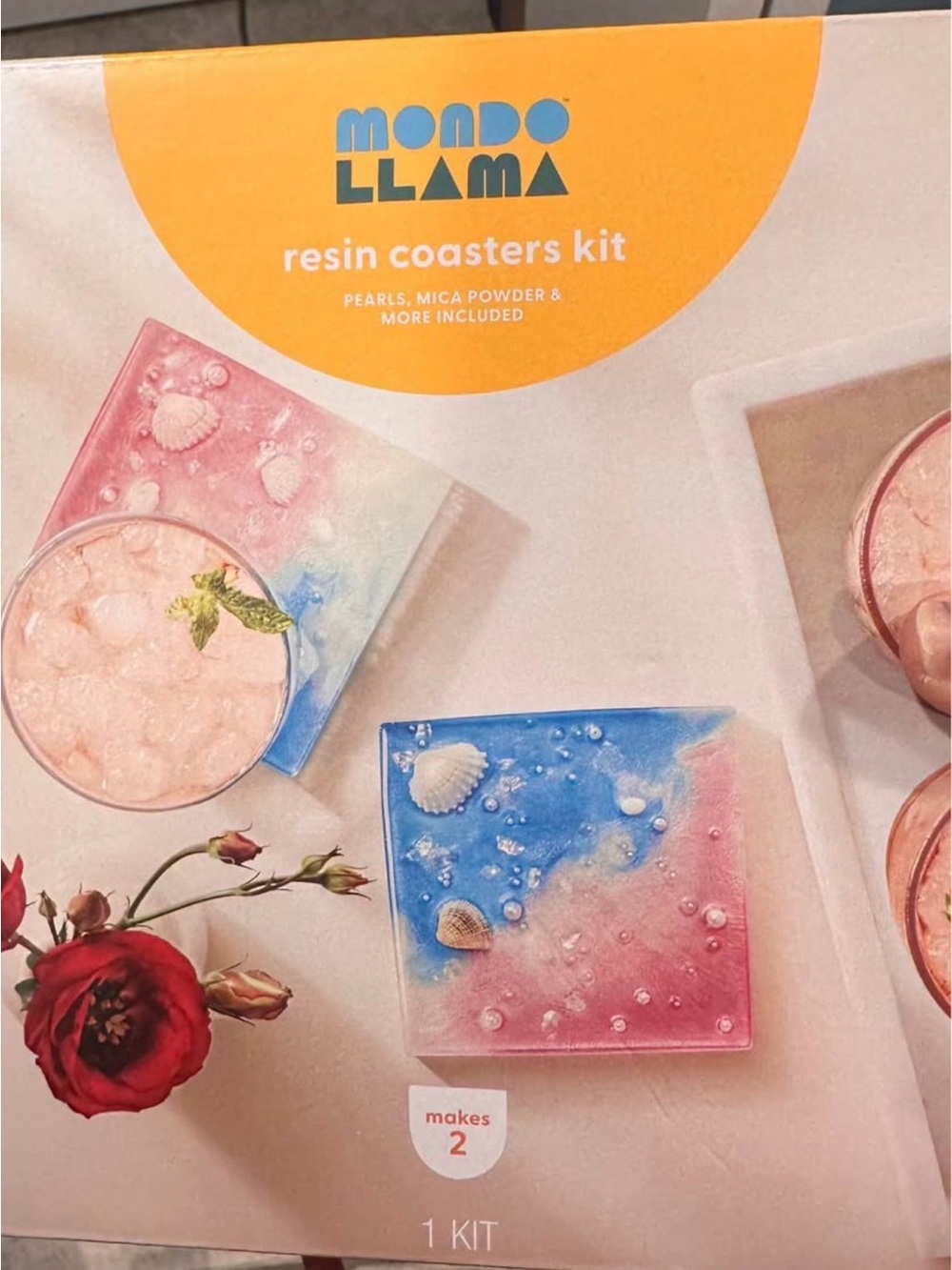 Mondo Llama Resin Coasters Kit - Pink & Blue Ocean Gradient